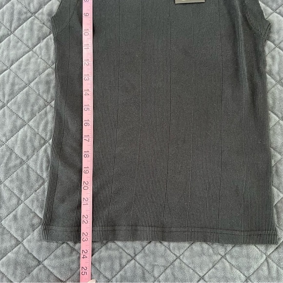 Neuw Frenchie 90s Top Women Medium Top Black Singlet Ribbed B12 - Picture 8 of 11